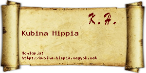 Kubina Hippia névjegykártya